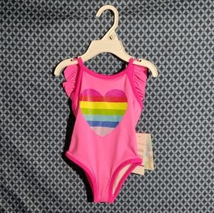 Pink Platinum - Girls 2-tone pink one piece bathing suit. New. Size - 2T